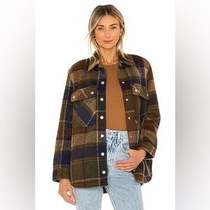 BlankNYC Brown Plaid Utility Jacket